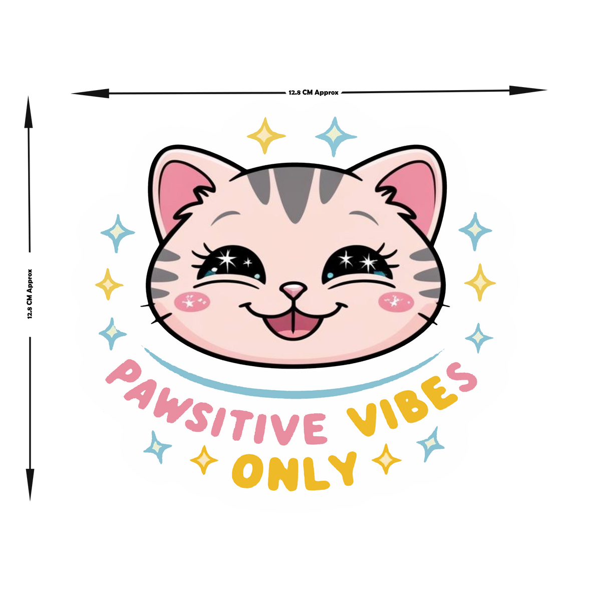 Pawsitive Vibes Only Cute Cat Sticker premium product image 3