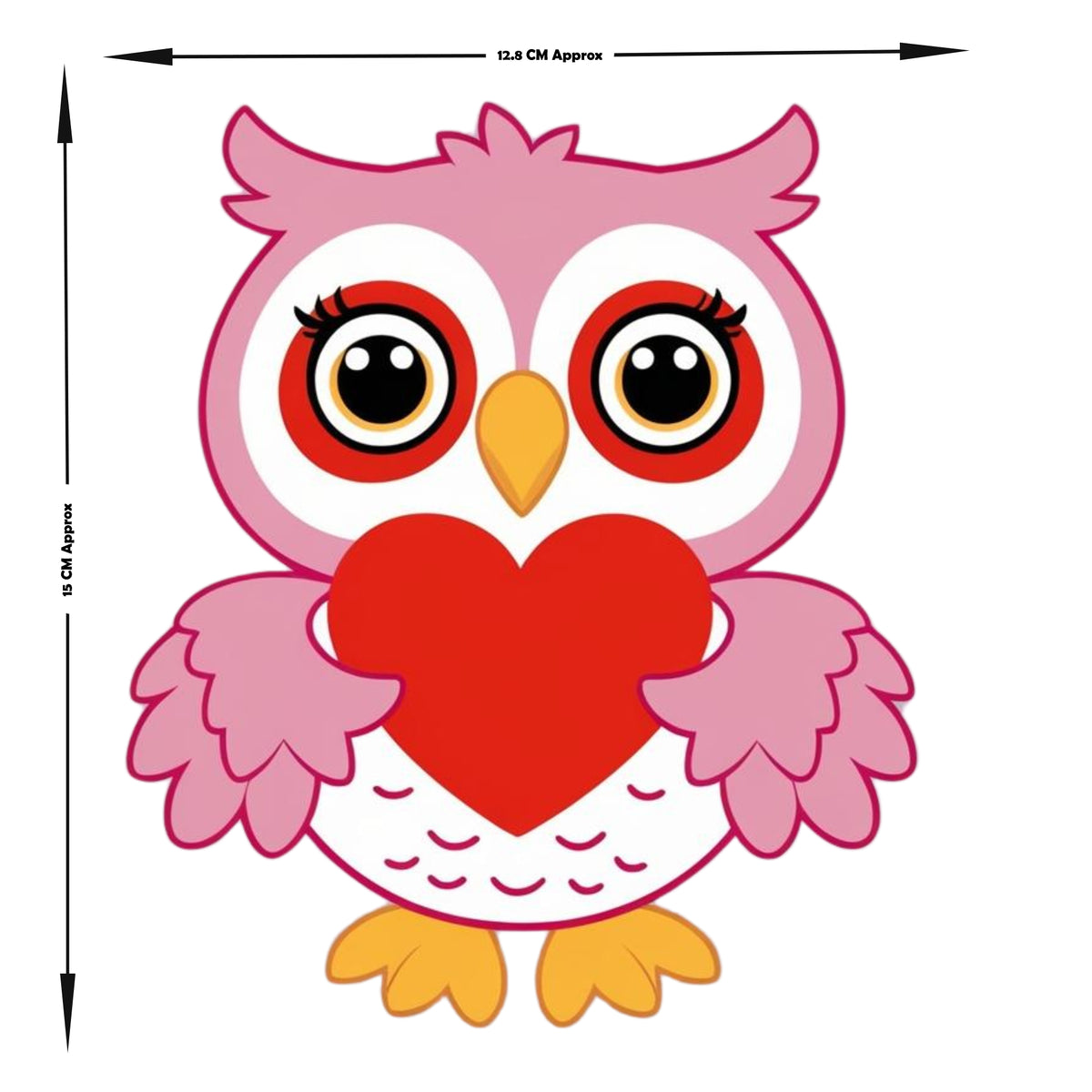 Pink Owl Love Sticker Cute Valentine Owl Vinyl Decal premium product image 2