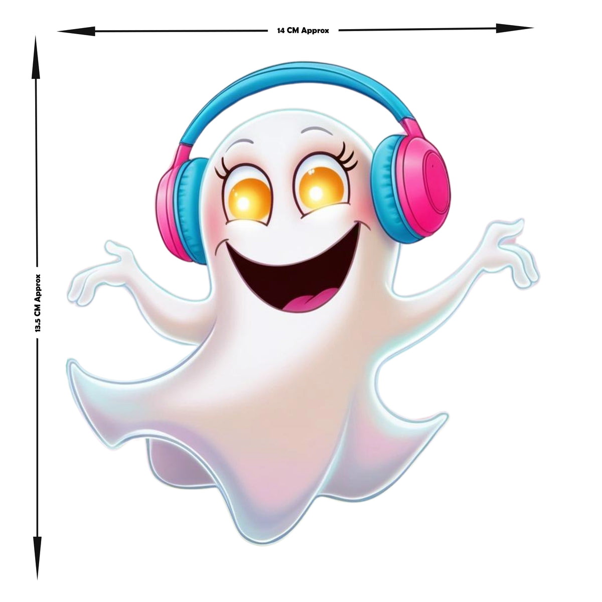 Boo Beats Funny Ghost With Headphones Sticker premium product image 3