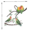 Watercolor Lovebirds Sticker Romantic Parrots On Tree Branch Water Resistant premium vinyl sticker product image 2