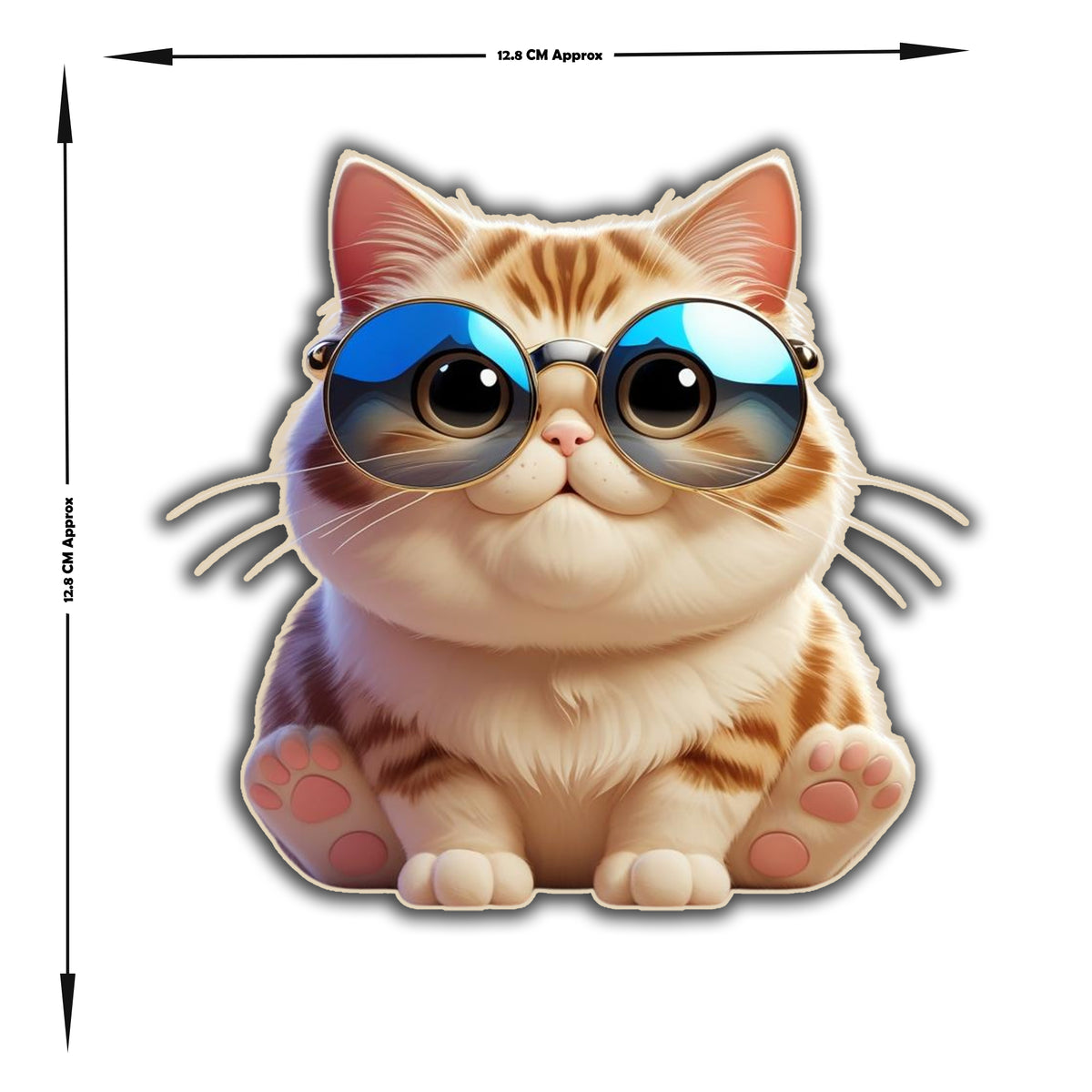 Cool Cat With Shades Water Resistant Sticker Cute Animal Vibes premium vinyl sticker product image 3