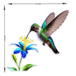 Hummingbird With Blue Flower Nature Inspired Vinyl Sticker Realistic Floral Bird Decal premium sticker image view 3