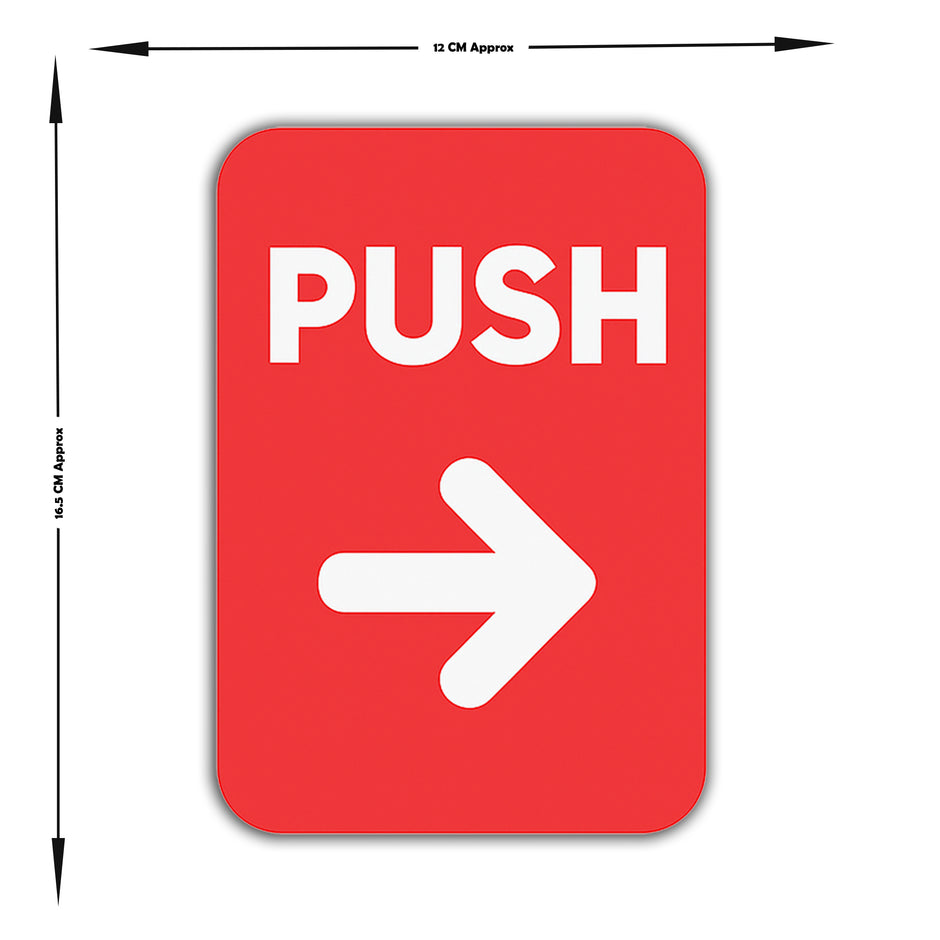 Push Pull Direction Sticker Bold Design Red Navy Clear Instructional Sign premium sticker image view 4