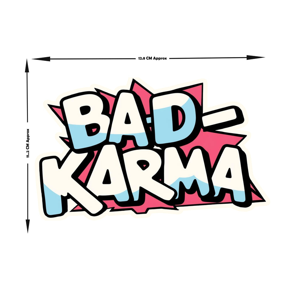 Bad Karma Bold Comic Typography Vinyl Sticker premium product image 3