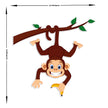 Funny Monkey Hanging Vinyl Sticker Cartoon Wall Laptop Decor premium sticker image view 3