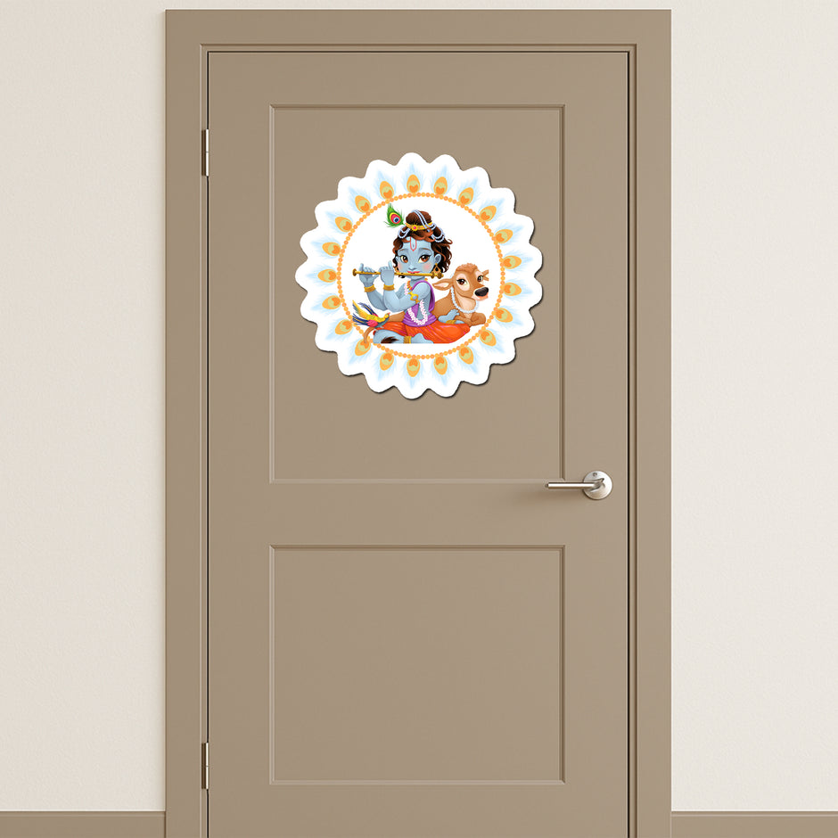 Bal Krishna With Cow Cute Lord Krishna Sticker premium product image 3