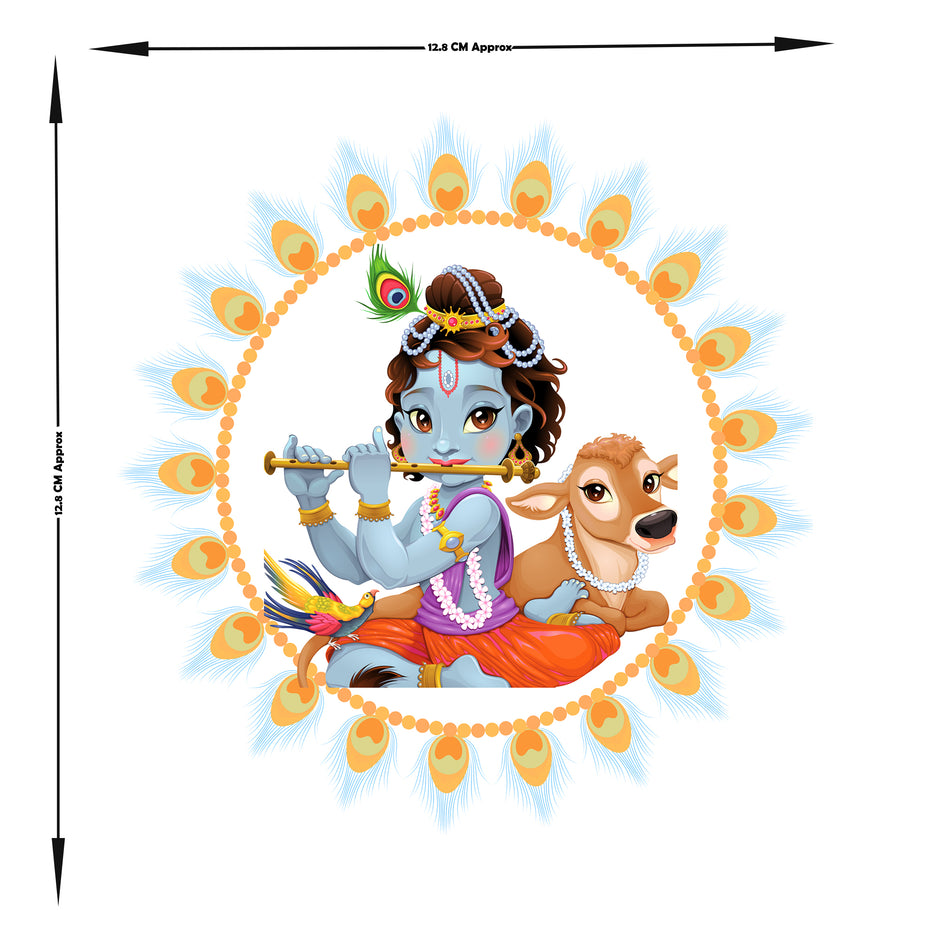 Bal Krishna With Cow Cute Lord Krishna Sticker premium product image 4
