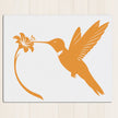 Hummingbird Wall Frame – Joyful Floral Art in Minimalist Style premium sticker image view 1