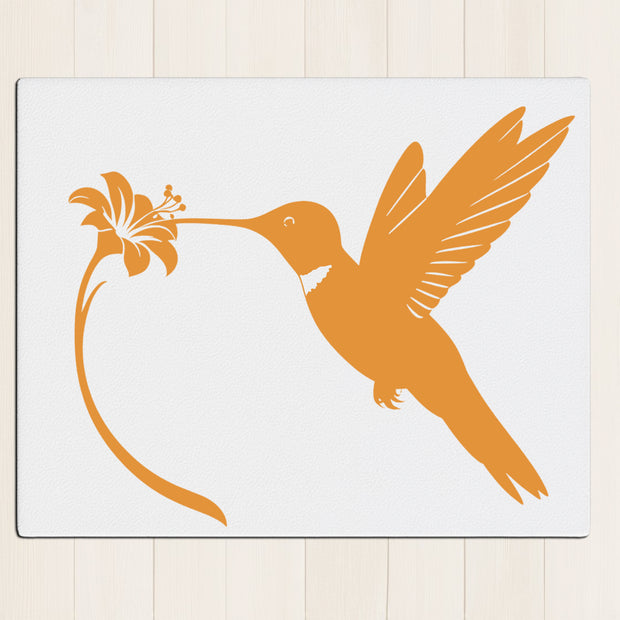 Hummingbird Wall Frame – Joyful Floral Art in Minimalist Style premium sticker image view 1