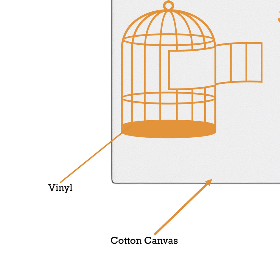 Free Bird Wall Frame Minimalist Open Cage Art With Flying Bird premium sticker image view 3