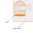 Free Bird Wall Frame Minimalist Open Cage Art With Flying Bird premium sticker image view 3