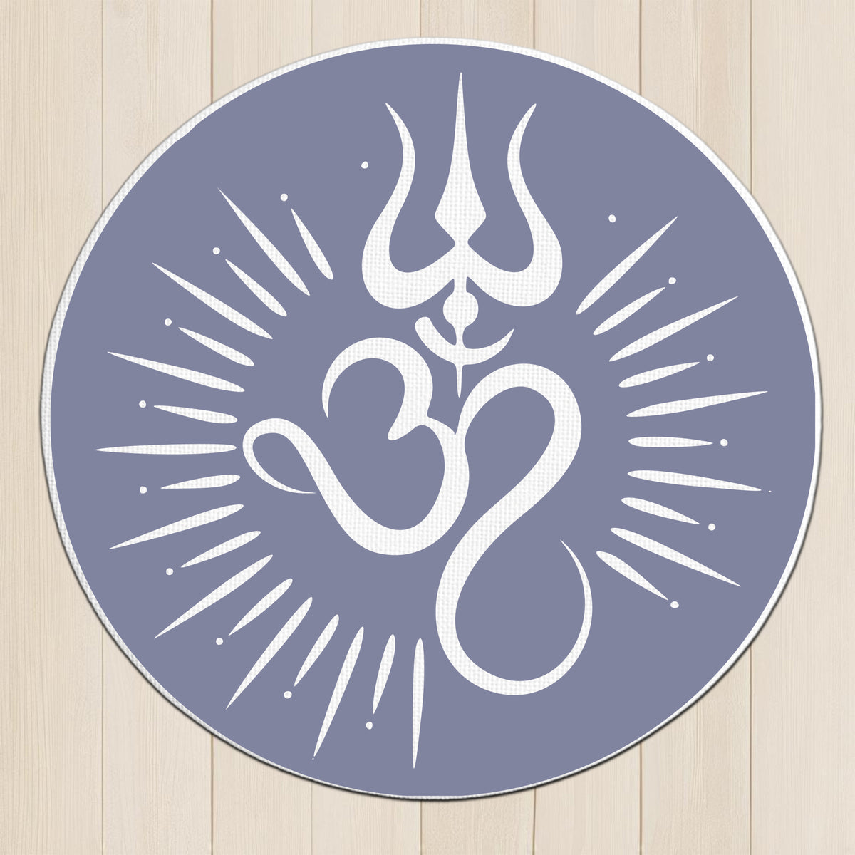 Om Trishul Wall Frame – Reflective Spiritual Energy Symbol in Round Design premium sticker image view 1
