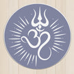 Om Trishul Wall Frame – Reflective Spiritual Energy Symbol in Round Design premium sticker image view 1