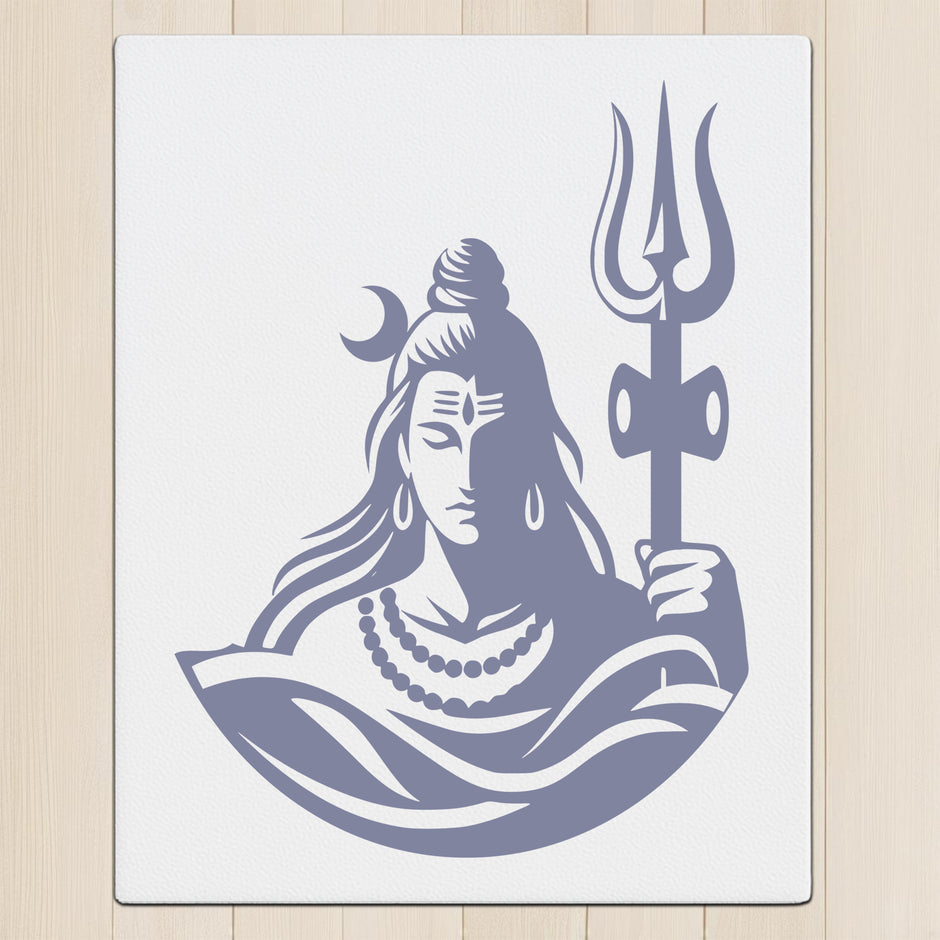 Mahadev Trishul Wall Frame – Calm Shiva Energy in Reflective Vinyl premium sticker image view 1