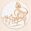 Krishna Flute Wall Frame – Minimalist Round premium sticker image view 1