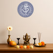 Om Trishul Wall Frame Reflective Spiritual Energy Symbol In Round Design premium sticker image view 2