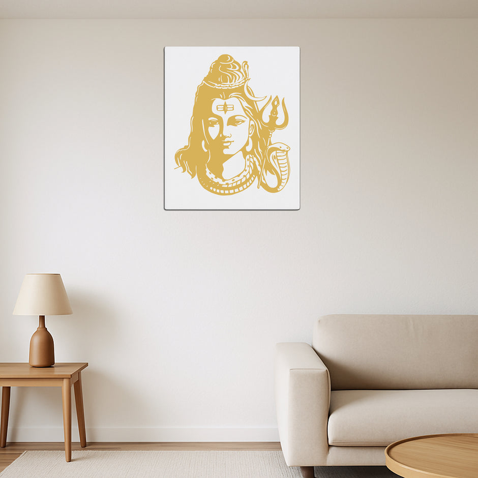 Mahadev Trishul Wall Frame Golden Vinyl Frame premium sticker image view 2
